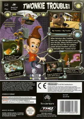 Nickelodeon Jimmy Neutron - Boy Genius - Attack of the Twonkies box cover back